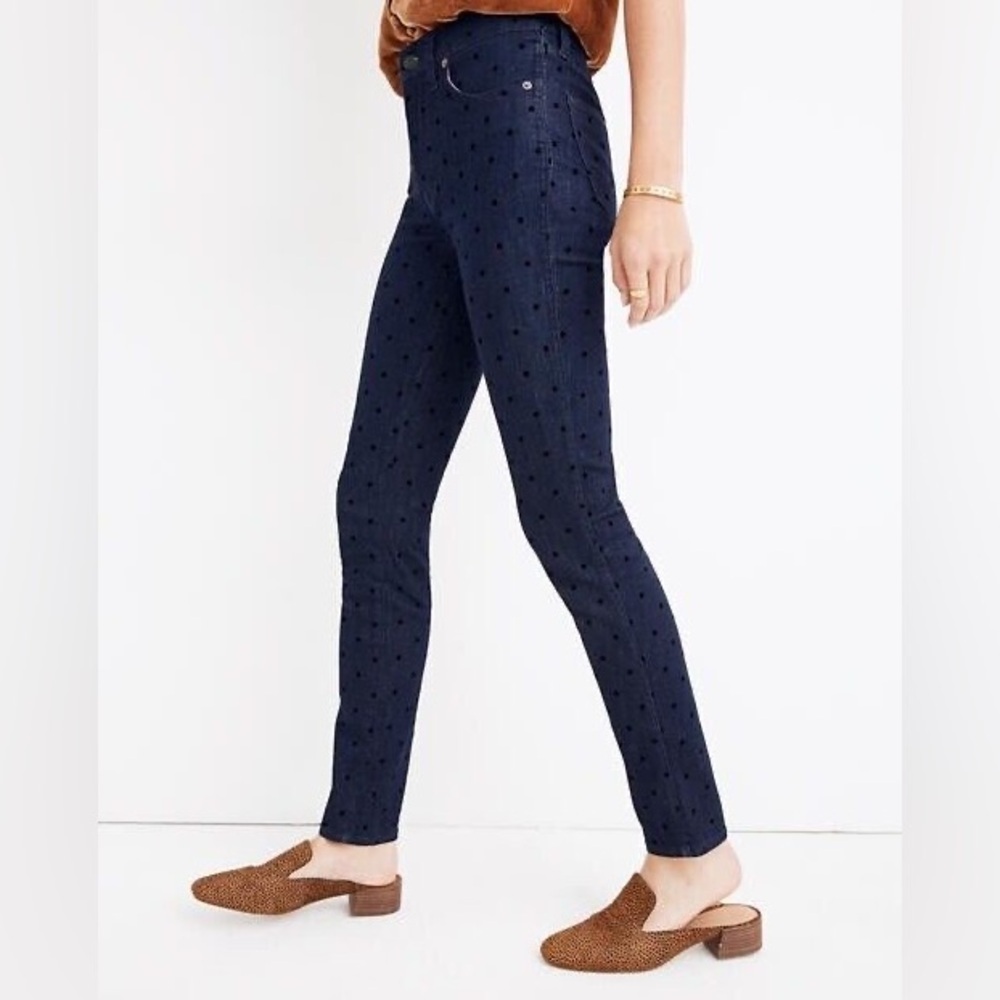 Madewell Women’s size 28 Flocked Dot 9” High Rise Skinny Stretch Jeans